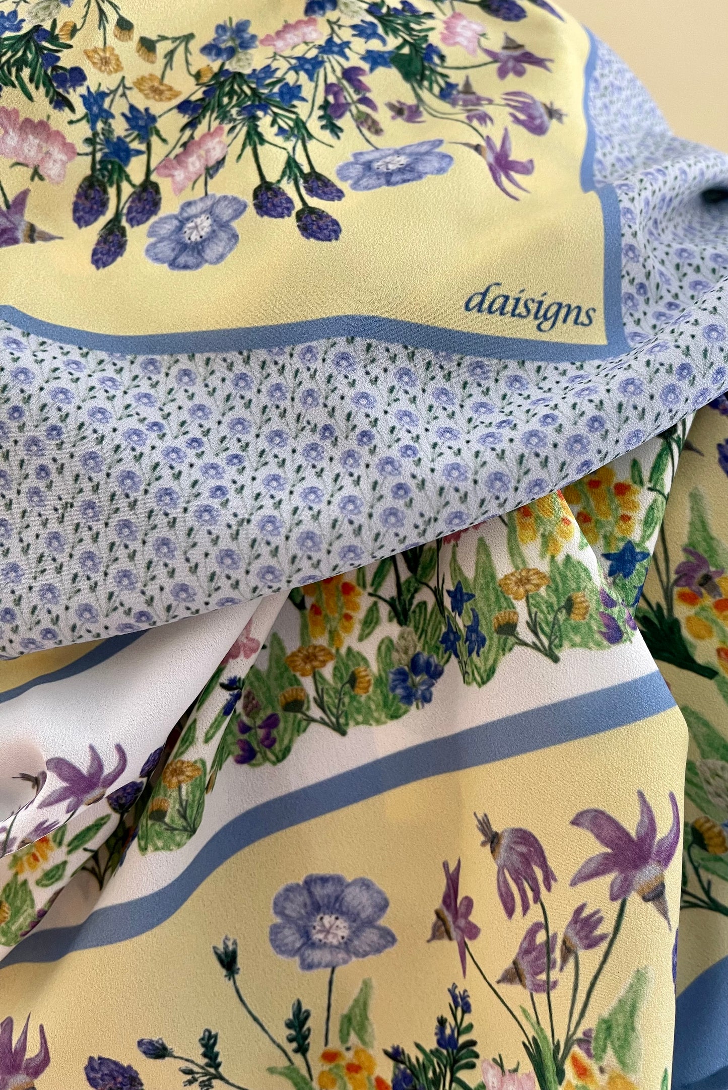 Blue Flower Multi Bouquet Scarf