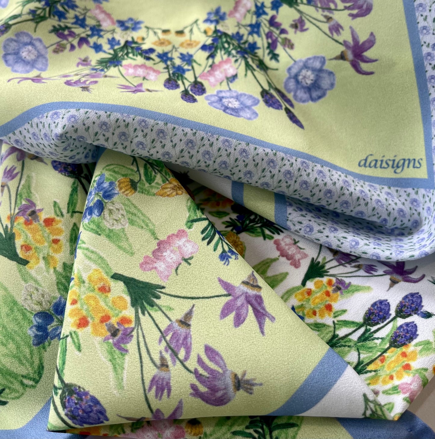 Blue Flower Multi Bouquet Scarf