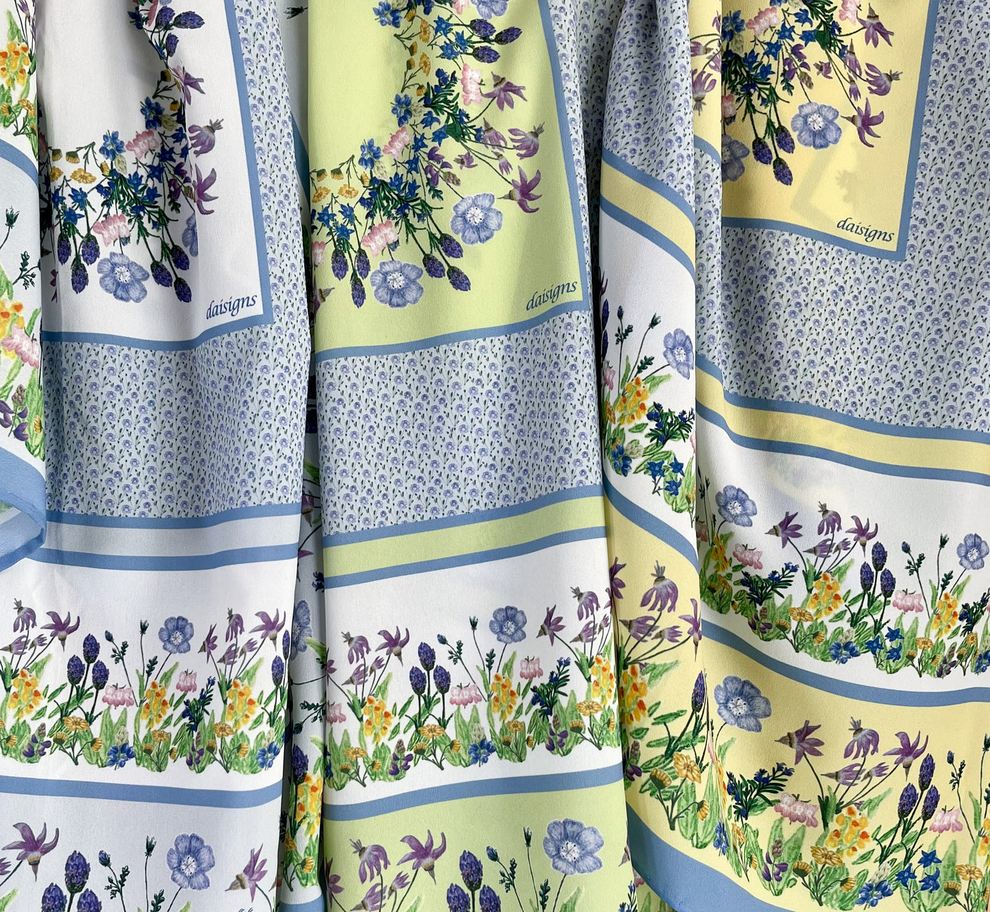 Blue Flower Multi Bouquet Scarf