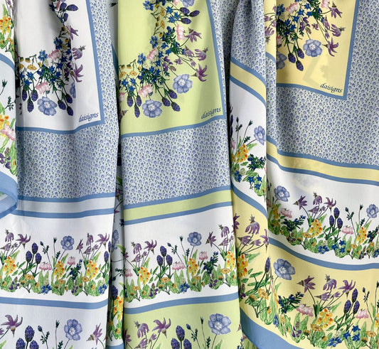 Blue Flower Multi Bouquet Scarf