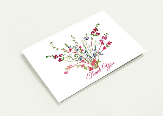 Laura's Wildflower Garden 2 - Thank You Pack of 10 Greeting Cards