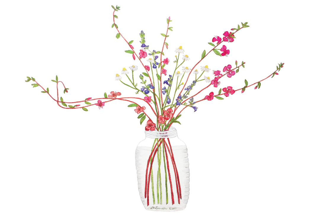 Vase with colorful flowers on a white background