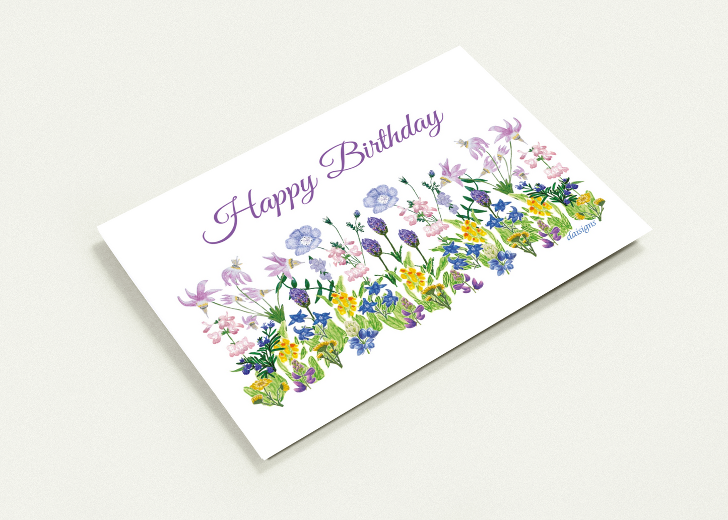 Wildflower Garden - Happy Birthday Violet Pack of 10 Greeting Cards