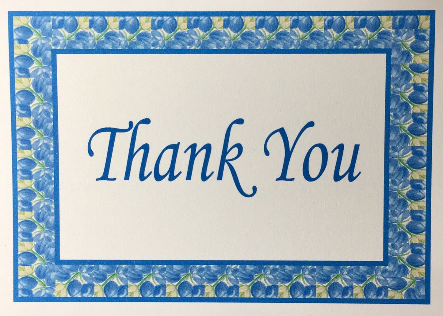 Note Cards - Blue Border Thank You